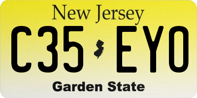NJ license plate C35EYO