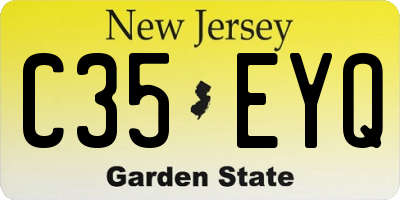 NJ license plate C35EYQ