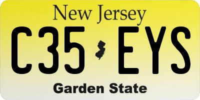 NJ license plate C35EYS
