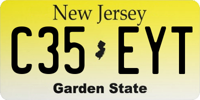NJ license plate C35EYT