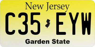 NJ license plate C35EYW