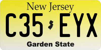 NJ license plate C35EYX