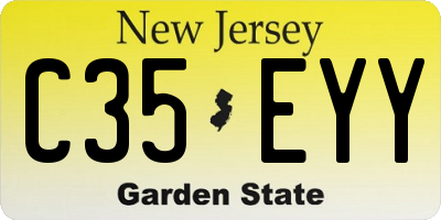 NJ license plate C35EYY