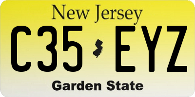 NJ license plate C35EYZ