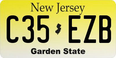 NJ license plate C35EZB