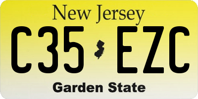 NJ license plate C35EZC