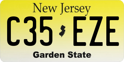 NJ license plate C35EZE