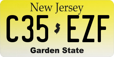 NJ license plate C35EZF