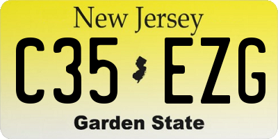 NJ license plate C35EZG