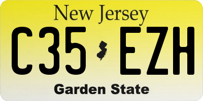 NJ license plate C35EZH