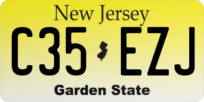 NJ license plate C35EZJ