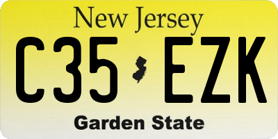 NJ license plate C35EZK