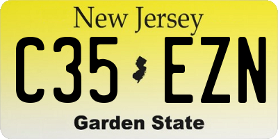 NJ license plate C35EZN