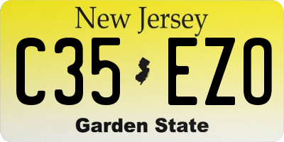 NJ license plate C35EZO