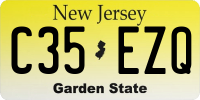NJ license plate C35EZQ