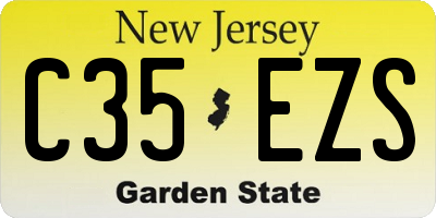 NJ license plate C35EZS