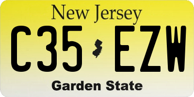 NJ license plate C35EZW