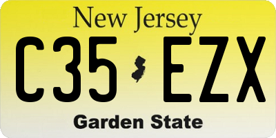 NJ license plate C35EZX