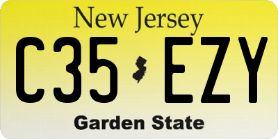 NJ license plate C35EZY