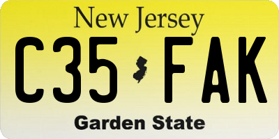 NJ license plate C35FAK