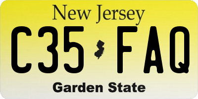 NJ license plate C35FAQ