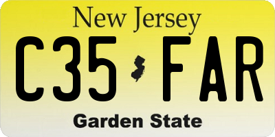 NJ license plate C35FAR