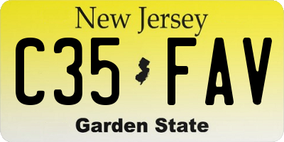 NJ license plate C35FAV