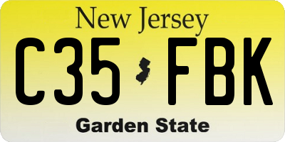 NJ license plate C35FBK