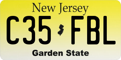NJ license plate C35FBL