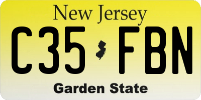NJ license plate C35FBN
