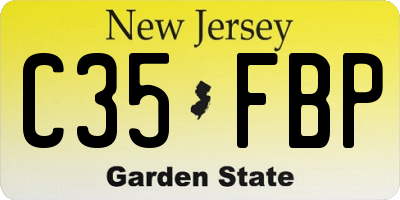 NJ license plate C35FBP