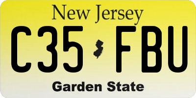 NJ license plate C35FBU