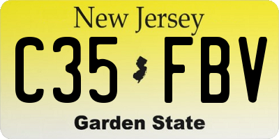 NJ license plate C35FBV
