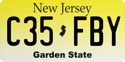 NJ license plate C35FBY