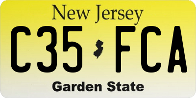 NJ license plate C35FCA