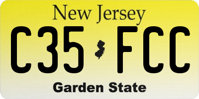 NJ license plate C35FCC