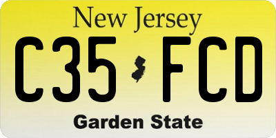 NJ license plate C35FCD