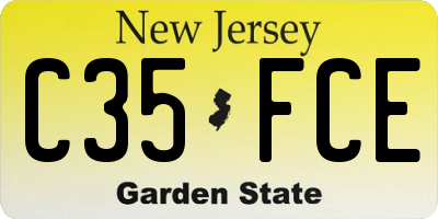 NJ license plate C35FCE