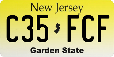 NJ license plate C35FCF