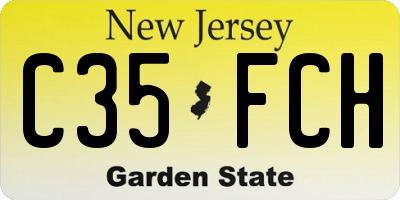 NJ license plate C35FCH