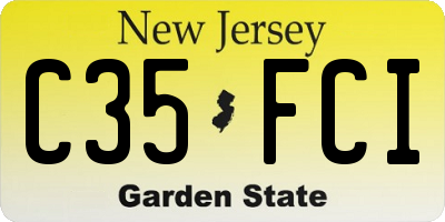 NJ license plate C35FCI