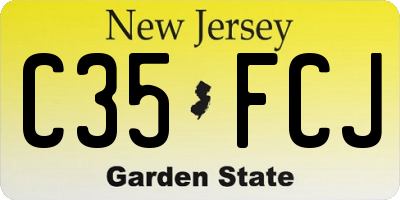 NJ license plate C35FCJ