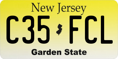 NJ license plate C35FCL