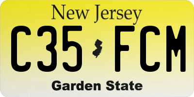 NJ license plate C35FCM