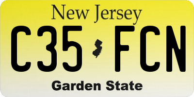 NJ license plate C35FCN