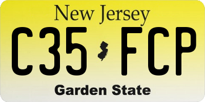 NJ license plate C35FCP