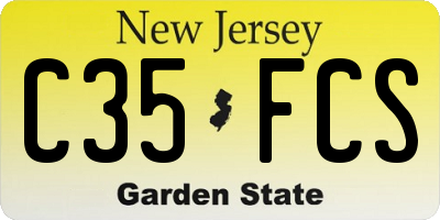 NJ license plate C35FCS