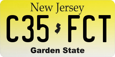 NJ license plate C35FCT