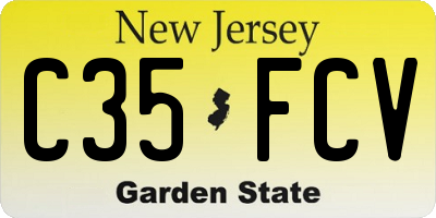 NJ license plate C35FCV