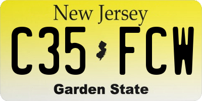 NJ license plate C35FCW